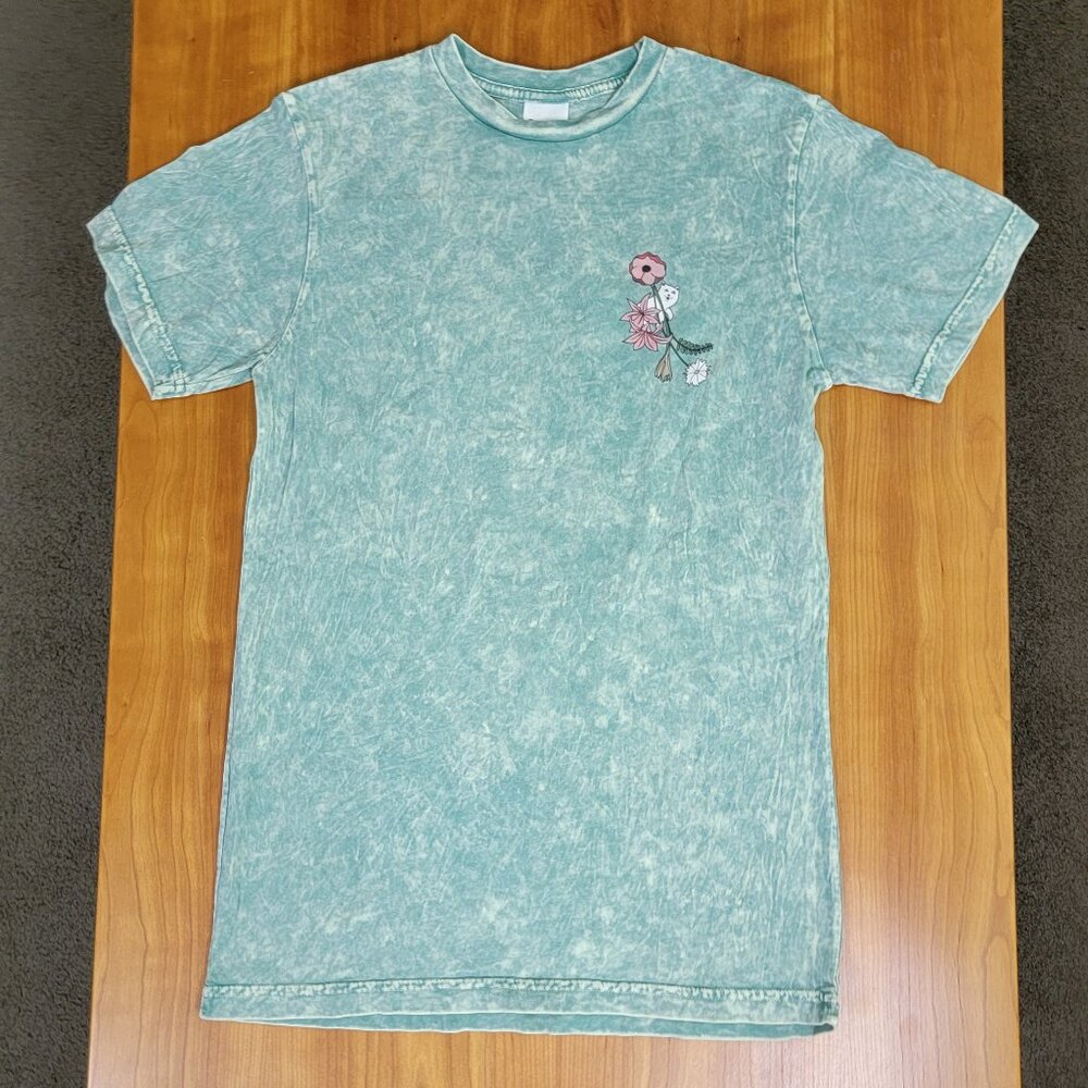 RIPNDIP Unisex Stonewashed Green Cotton Tee Featuring Lord Nermal White Cat - S - Picture 4 of 8